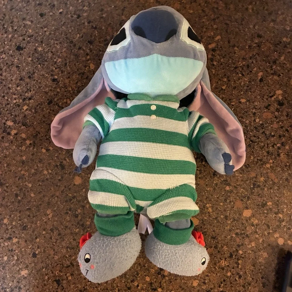 Disney Store Stitch Plush Bedtime Pajamas PJ Feet Lilo & Stitch Stuffed Animal